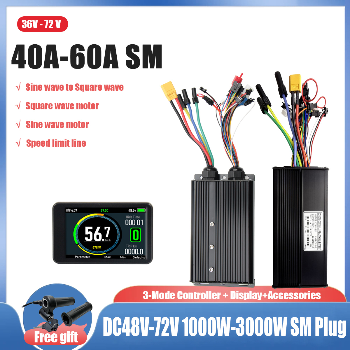 EBIKE Sine to Square Wave conv - Ebike Conversion Kit 72V 3000W ulasan dan harga